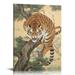 COMIO Wall Art Print Vintage Tiger Print Vintage Art Print Animal Art Animal Print Tiger Poster Tiger Art Wild Animal Poster Nature Print