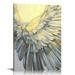 ONETECH Canvas Wall Art Large Grey and Gold Abstract Pictures White Feather Painting Canvas Prints Gold Foil Artwork Poster Blue Gold Gray Art