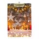 Hidove Acrylic Clipboard Christmas Decoration on Wooden Background Standard A4 Letter Size Clipboards with Gold Low Profile Clip Art Decorative Clipboard 12 x 8 inches