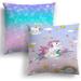 MUSOLEI Home Decor Pillow Covers 18x18 Inch Set of 2 Pink Blue Unicorn Mermaid Decorative Throw Rainbow Pillow Covers for Girl Home Pillowcase Decorations Pillow Case for Couch Sofa