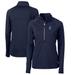 Women's Cutter & Buck Navy Corpus Christi Hooks Adapt Eco Knit Stretch Recycled Half-Zip Top