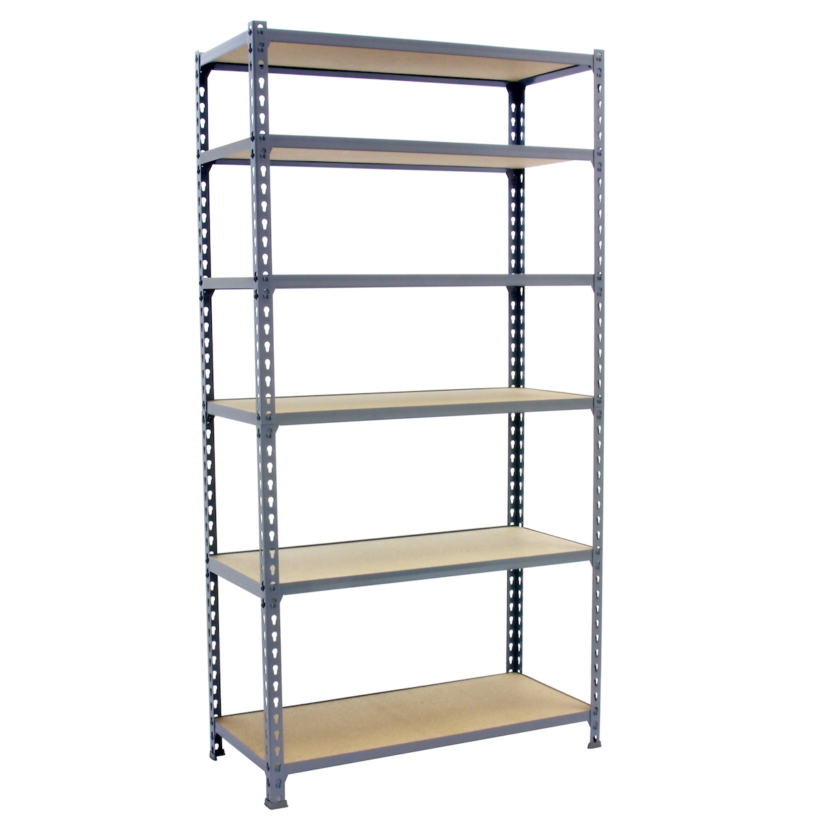 SimonRack Schwerlastregal 2500x1100x300 mm, 6 Ebenen, Holzböden, 200 kg Tragkraft pro Ebene, Grau - Maderclick Image