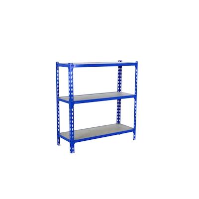 SimonRack Maderclick schraubenloses Metallregal 3 Böden. Farbe BLAU/HOLZ 900x1200x300 mm Image