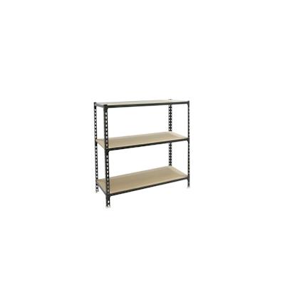 SimonRack Maderclick schraubenloses Metallregal 3 Böden. Farbe ANTHRAZIT/HOLZ 1000x1000x500 mm Image