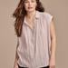 Lucky Brand Short Sleeve Schiffli Popover Shirt - Women's Clothing Button Down Tops Shirts in Iris, Size M