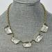 J. Crew Jewelry | J. Crew Statement Necklace, Glass, Gold, Chain, Accent, Classic, Preppy, Dressy | Color: Gold/White | Size: Os