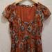 Madewell Dresses | Madewell Rust Maxi Dress Flutter Sleeve Floral Print In Excellent Condition | Color: Brown/Red | Size: 2