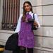 Zara Dresses | Nwt Zara Tweed Textured Halter Pinafore Dress S | Color: Purple | Size: S