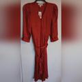 Michael Kors Dresses | Michael Kors Red Wrap Dress Cheetah Msrp $175 3/4 Sleeve V-Neck | Color: Red | Size: 1x