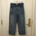 Madewell Jeans | Guc Madewell Slim Wide-Leg Crop In Light/Medium Blue Jean Denim Size 28 | Color: Blue | Size: 28