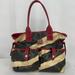 Dooney & Bourke Bags | Dooney & Bourke Canvas Coated Tote Zebra Animal Print Red Large Handbag Purse | Color: Black/Cream | Size: Os