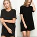 Brandy Melville Dresses | Brandy Melville Luana Top Vegan Suede T-Shirt Dress Short Sleeve Black One Size | Color: Black | Size: Os