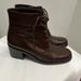 Nine West Shoes | - Nine West Brown Leather Tie Up Ankle Booties Size 6.5 M | Color: Brown | Size: 6.5