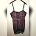American Eagle Outfitters Dresses | American Eagle Outfitters Women Black Sweetheart Neckline Lace Summer Mini Dress | Color: Black/Purple | Size: Xxl