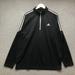 Adidas Shirts | Adidas Golf 1/4 Zip Pullover Sweatshirt Men's Large L Raglan Graphic Logo Black | Color: Black/White | Size: L