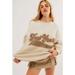 Free People Tops | Free People Bali Drifter New York Sequin Embellished Sweatshirt Nwt | Color: Cream/Tan | Size: S