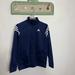 Adidas Shirts & Tops | Adidas Navy Kids Large Zip Track Jacket W/ Pockets Athletic Gear | Color: Blue/White | Size: Lb