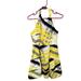 Jessica Simpson Dresses | Jessica Simpson Women's Yellow Striped Halter Backless Pleated A-Line Dress 10 | Color: Yellow | Size: 10