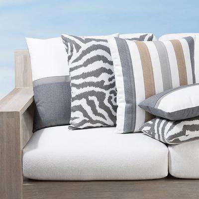 Serene Indoor/Outdoor Pillow Collection by Elaine Smith - Dune Stripe, 12" x 20" Lumbar Dune Stripe - Frontgate