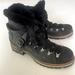 Free People Shoes | Free People Breakwater Hiker Boots Combat Moto Leather Fur Black Spain Sz 7.5-8 | Color: Black | Size: 7.5-8