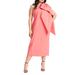 Plus Size Women's One Shoulder Bow Column Dress by ELOQUII in Bright Pink (Size 20)