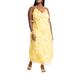 Plus Size Women's Gold Chiffon Maxi Dress by ELOQUII in Foil Sun (Size 22)