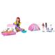 Barbie Dream Boat (111 cm) & Let's Go Camping Zelt, 2 Puppen, 1x blond, 1x schwarz, Zubehör, Hase, Eichhörnchen, Geschenk für Kinder, Spielzeug ab 3 Jahre,HGC18