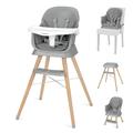Baby High Chair, High Chairs for Babies and Toddlers with Adjustable Legs, Portable 6-in-1 Convertible to Booster Seat for Dining Table (Gray)