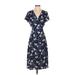 Leith Casual Dress - Midi: Blue Print Dresses - Women's Size Small