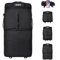 ELDA Expandable Foldable Luggage Suitcase Rolling Duffel Bag Travel Bag for Men Women Lightweight Suitcase Large Capacity Luggage Bag, Black, XL