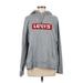 Levi's Pullover Hoodie: Gray Graphic Tops - Women's Size Medium