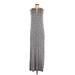 Soma Casual Dress - A-Line Crew Neck Sleeveless: Gray Dresses - Women's Size Small