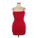 Lulus Casual Dress - Bodycon: Red Solid Dresses - Women's Size X-Large