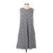 Liz Claiborne Casual Dress - A-Line: Gray Chevron/Herringbone Dresses - Women's Size Small