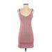 Topshop Cocktail Dress - Bodycon Plunge Sleeveless: Pink Print Dresses - Women's Size 6