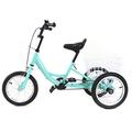 TFIANYNI Tricycle Bicycle Kids, Kids Bicycle Single Speed, 3 Wheel Bikes For Kids With Basket, Child Trike, High Carbon Steel, Clamp Brake, Gift (14 Inch 1S, Light green)