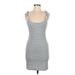Forever 21 Casual Dress - Bodycon Scoop Neck Sleeveless: Blue Print Dresses - Women's Size Medium