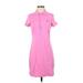 Ralph Lauren Casual Dress - Shirtdress High Neck Short sleeves: Pink Solid Dresses - Women's Size Small