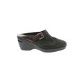 Cole Haan Mule/Clog: Slip-on Wedge Casual Green Print Shoes - Women's Size 7 - Round Toe