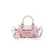 CORIOS Retro Handbag Women's PU Leather Shoulder Bag Rivet Crossbody Bag Ladies Messenger Bag Waterproof Top-handle Bag Elegant Tote Bag Heart Satchel Bag Boston Bag for Office Travel Work Pink