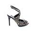 White House Black Market Heels: Ivory Leopard Print Shoes - Women's Size 7 - Open Toe