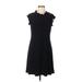 Annalee + Hope Casual Dress - A-Line High Neck Short sleeves: Black Solid Dresses - Women's Size Medium