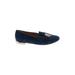 Talbots Flats: Smoking Flat Chunky Heel Casual Blue Shoes - Women's Size 9 1/2 - Almond Toe