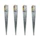 4 x Fence Post Holder 75mm posts Support Drive Down Spike Wedge Grip Galvanised for 75mm x 75mm posts, 600mm spike (3" x 24") Eliza Tinsley Swiftpost, Pack of 4