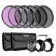 Neewer 77mm Lens Filter Kit: UV, CPL, FLD, ND2, ND4, ND8, Lens Hood and Lens Cap Compatible with Canon Nikon Sony Panasonic DSLR Cameras with 77mm Lens