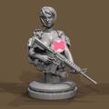 75mm Sci-Fi Agent Female Soldier Resin Bust Model Kit Unpainted and unassembled resin model parts // Fx3u-2