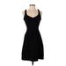 Cynthia Rowley TJX Casual Dress - A-Line V Neck Sleeveless: Black Solid Dresses - Women's Size Small