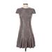 Alice + Olivia Cocktail Dress - DropWaist: Gray Tweed Dresses - Women's Size 2