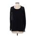 Central Park West Long Sleeve Top Black Color Block Scoop Neck Tops - Women's Size X-Small