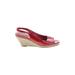 Cole Haan Wedges: Red Print Shoes - Women's Size 7 - Open Toe